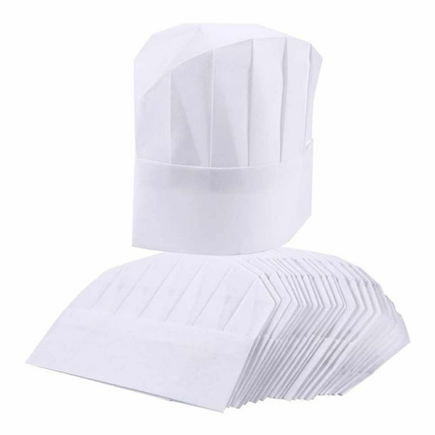 Chef Hats Adjustable Professional Kitchen Chef Caps for Baking 20-22 Inches in Circumference 24-Pack Disposable White Paper Chef Toques Chef Supplies Cooking Safety Culinary Hygiene